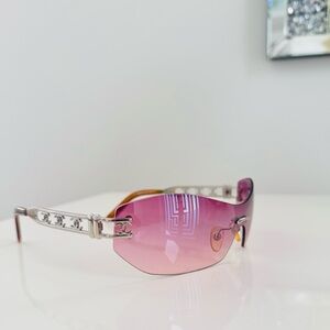 RARE🍒 Vintage Chanel pink rimless CC sunglasses